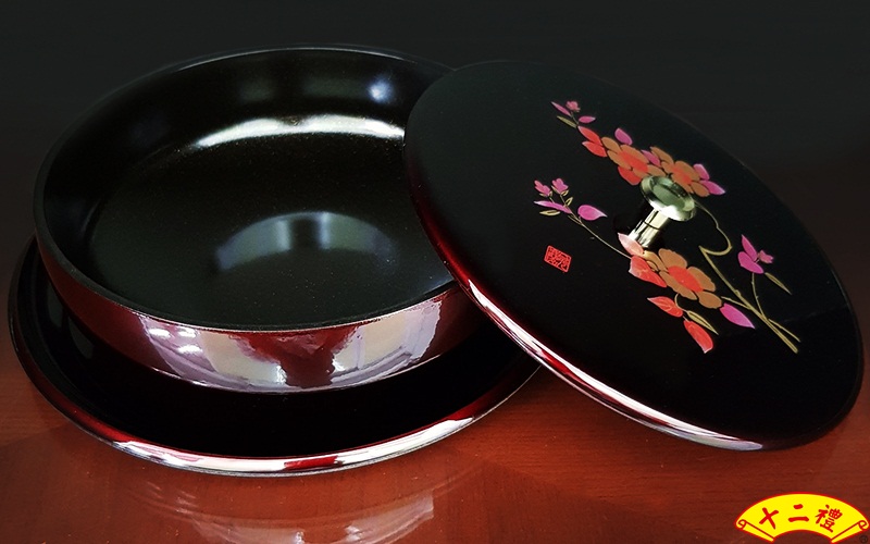 日本進口漆器果盒(茶花)069-214